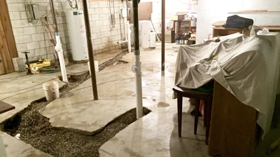 Drain Piping Replacement - BEFORE Photo